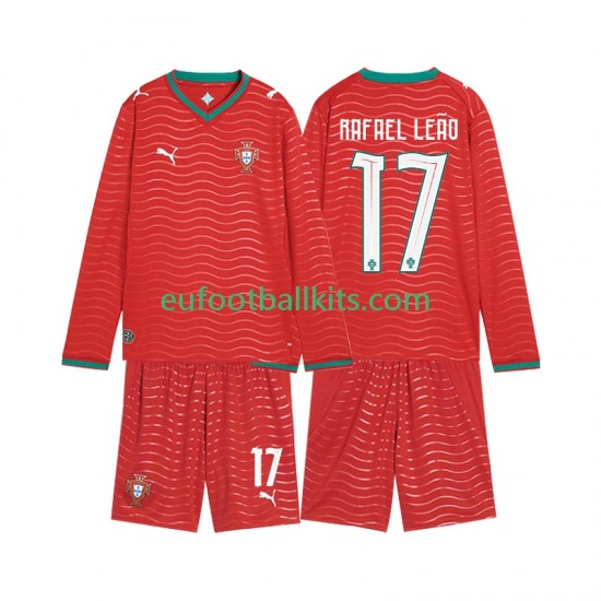 Portugal Rafael Leao 17 Home Football Shirts World Cup 2026 Kids SS