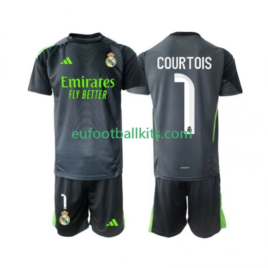 Real Madrid Goalkeeper Thibaut Courtois 1 Third Football Shirts 2025-2026 Kids LS