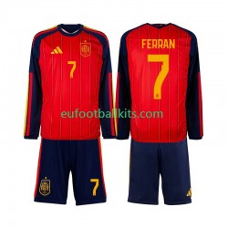 Spain Ferran Torres 7 Home Football Shirts World Cup 2026 Kids SS