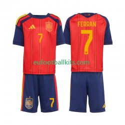 Spain Ferran Torres 7 Home Football Shirts World Cup 2026 Kids LS