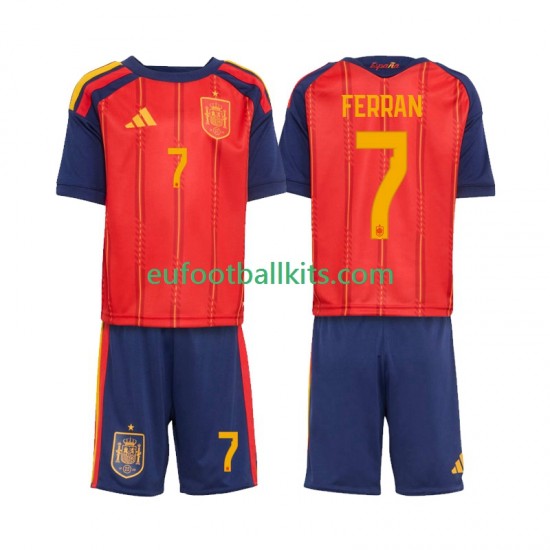 Spain Ferran Torres 7 Home Football Shirts World Cup 2026 Kids LS