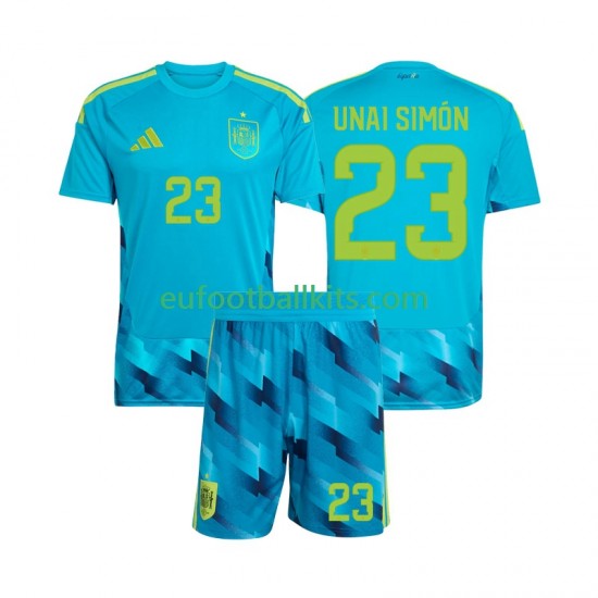 Spain Goalkeeper Unai Simon 23 Home Football Shirts World Cup 2026 Kids LS