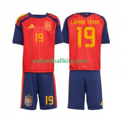 Spain Lamine Yamal 19 Home Football Shirts World Cup 2026 Kids LS