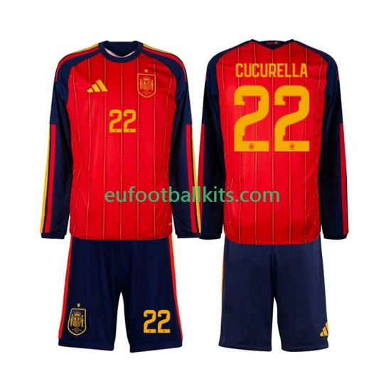 Spain Marc Cucurella 22 Home Football Shirts World Cup 2026 Kids SS