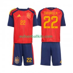 Spain Marc Cucurella 22 Home Football Shirts World Cup 2026 Kids LS