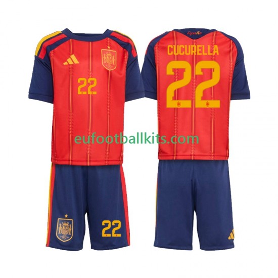 Spain Marc Cucurella 22 Home Football Shirts World Cup 2026 Kids LS