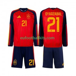 Spain Mikel Oyarzabal 21 Home Football Shirts World Cup 2026 Kids SS