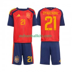 Spain Mikel Oyarzabal 21 Home Football Shirts World Cup 2026 Kids LS