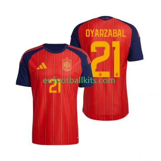 Spain Mikel Oyarzabal 21 Home Football Shirts World Cup 2026 Men LS