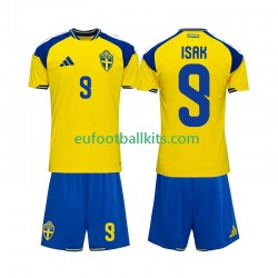 Sweden Alexander Isak 9 Home Football Shirts 2026 Kids LS