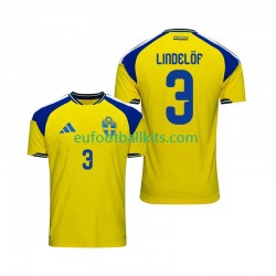 Sweden Victor Lindelof 3 Home Football Shirts 2026 Men LS