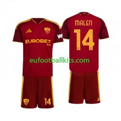 AS Roma Donyell Malen 14 Home Football Shirts 2026-2027 Kids LS