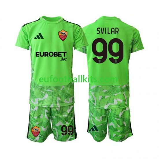 AS Roma Goalkeeper Mile Svilar 99 Home Football Shirts 2026-2027 Kids LS