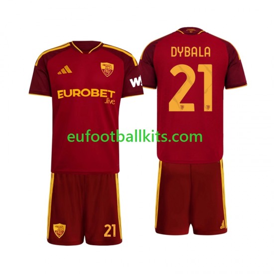 AS Roma Paulo Dybala 21 Home Football Shirts 2026-2027 Kids LS