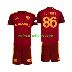 AS Roma Rodrigo Mora 86 Home Football Shirts 2026-2027 Kids LS