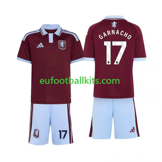 Aston Villa Alejandro Garnacho 17 Home Football Shirts 2026-2027 Kids LS
