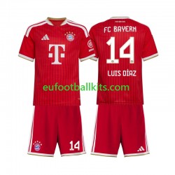 Bayern Munich Luis Diaz 14 Home Football Shirts 2026-2027 Kids LS