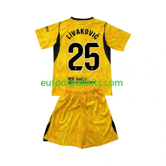 FC Barcelona Goalkeeper Dominik Livakovic 25 Fourth Football Shirts 2026-2027 Kids LS