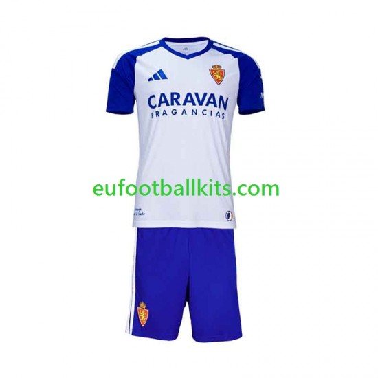 Real Zaragoza Home Football Shirts 2026-2027 Kids LS