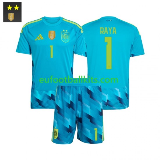Spain Goalkeeper David Raya 1 Home Football Shirts 2026-2027 Kids LS