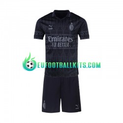 AC Milan Blackcolor Fourth Football Shirts 2023-2024 Kids LS