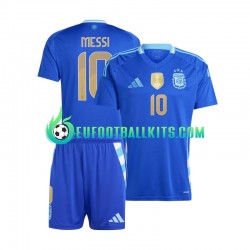 Argentina Lionel Messi 10 Bluecolor Away Football Shirts Copa America 2024 Kids LS