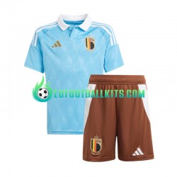 Belgium Bluecolor Away Football Shirts Euro 2024 Kids LS