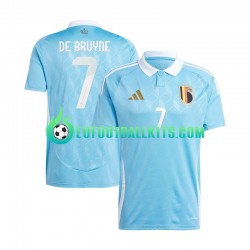 Belgium De Bruyne 7 Bluecolor Away Football Shirts Euro 2024 Men LS