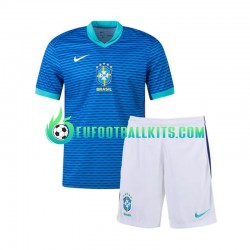 Brazil Bluecolor Away Football Shirts Copa America 2024 Kids LS