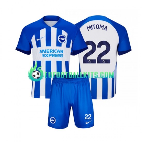 Brighton Hove Albion Mitoma 22 Home Football Shirts 2023-2024 Kids LS