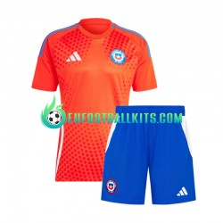Chile Whitecolor Away Football Shirts Copa America 2024 Kids LS