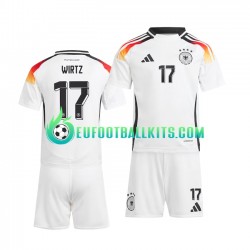 Germany Florian Wirtz 17 Whitecolor Home Football Shirts Euro 2024 Kids LS
