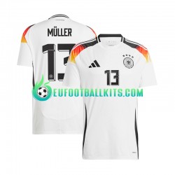 Germany Thomas Muller 13 Whitecolor Home Football Shirts Euro 2024 Men LS
