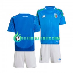 Italy Bluecolor Home Football Shirts Euro 2024 Kids LS