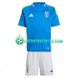 Italy Bluecolor Home Football Shirts Euro 2024 Kids LS