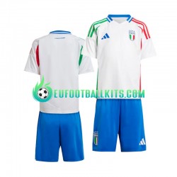 Italy Whitecolor Away Football Shirts Euro 2024 Kids LS
