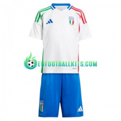 Italy Whitecolor Away Football Shirts Euro 2024 Kids LS