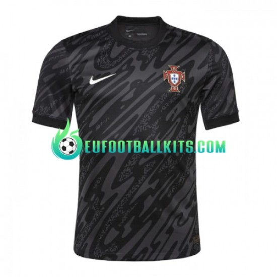 Portugal Goalkeeper Blackcolor Away Football Shirts Euro 2024 Men LS