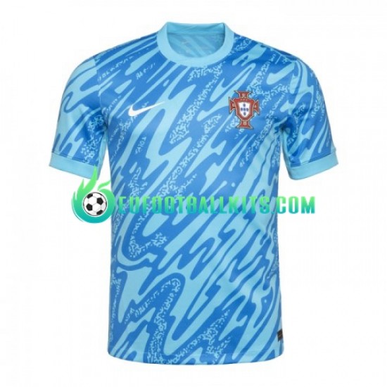 Portugal Goalkeeper Bluecolor Third Football Shirts Euro 2024 Men LS