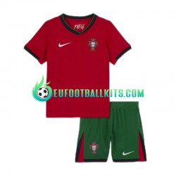 Portugal Redcolor Home Football Shirts Euro 2024 Kids LS