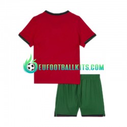 Portugal Redcolor Home Football Shirts Euro 2024 Kids LS