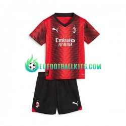 AC Milan Home Football Shirts 2023-2024 Kids LS