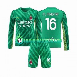 AC Milan Goalkeeper Mike Maignan 16 Home Football Shirts 2023-2024 Kids SS