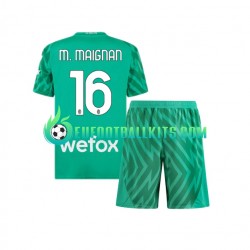 AC Milan Goalkeeper Mike Maignan 16 Home Football Shirts 2023-2024 Kids LS
