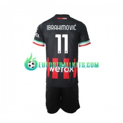 AC Milan Ibrahimovic 11 Home Football Shirts 2022-2023 Kids LS