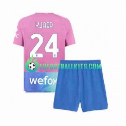 AC Milan Simon Kjaer 24 Third Football Shirts 2023-2024 Kids LS