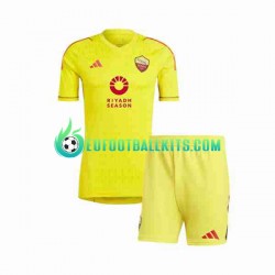 AS Roma Goalkeeper Home Football Shirts 2023-2024 Kids LS