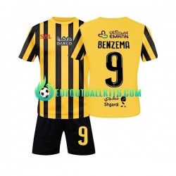 Al-Ittihad Benzema 9 Home Football Shirts 2022-2023 Kids LS