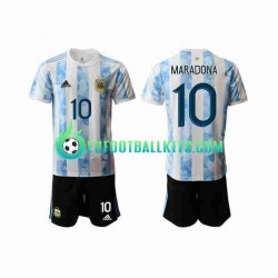 Argentina Maradona 10 Home Football Shirts 2020-2021 Kids LS