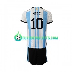 Argentina Messi 10 Home Football Shirts World Cup 2022 Kids LS
